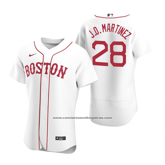 Camiseta Beisbol Hombre Boston Red Sox J.d. Martinez Autentico 2020 Alterno Blanco